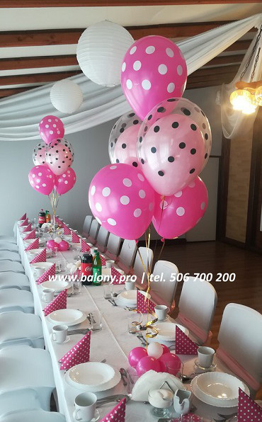 Balony w kropoki z helem urodziny dziecka
