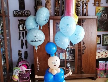 figurka z balonów na pierwsze urodziny 