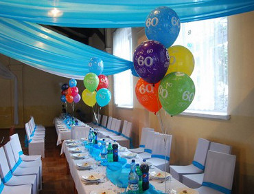 Balony z helem na 60-te urodziny - Sala Oleszna
