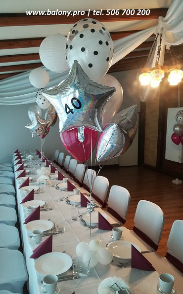 Balony z helem na 40-te urodziny