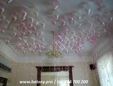 Balony z helem pod sufitem - Hotel Dębowy Bielawa