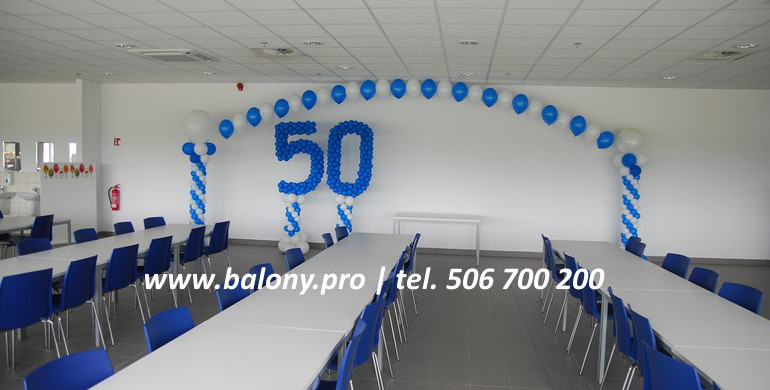 Balony z helem na 50-te urodziny firmy